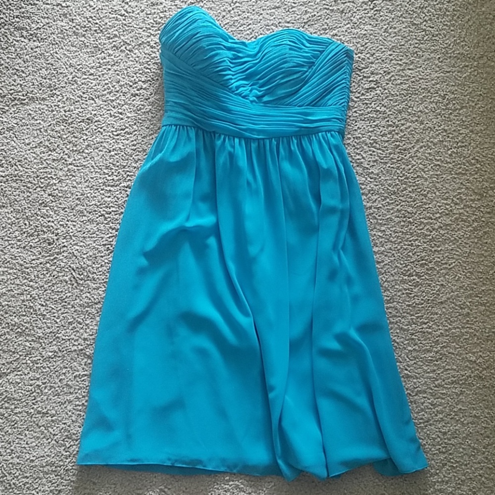 Donna Morgan strapless ruched chiffon dress